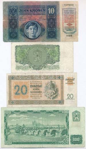 Vegyes: 1915. 10K csehszlovák bélyeggel + ... 