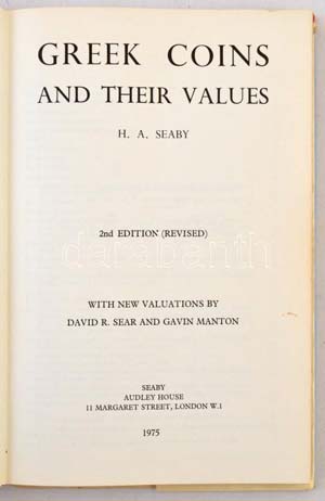 H. A. Seaby : Greek coins and their values ... 