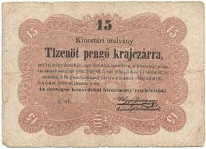 1849. 15kr Kossuth ... 