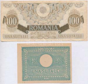 Románia 1945. 100L + 1947. 100L ... 