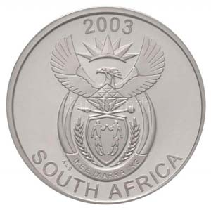 Dél-Afrika 2003. 5c Ag Rinocérosz + 10c ... 