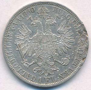 Ausztria 1860A 1Fl Ag Ferenc József T:3- ... 