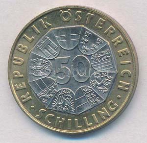 Ausztria 1996. 50Sch Bi Osztrák Millenium ... 