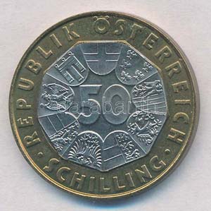 Ausztria 1999. 50Sch Bi Euro pénznem ... 