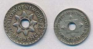 Új-Guinea 1943. 6p Cu-Ni + 1944. 3p Cu-Ni ... 