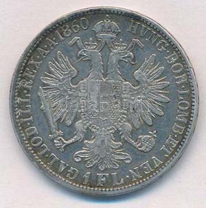 Ausztria 1860A 1Fl Ag Ferenc József T:2 ... 