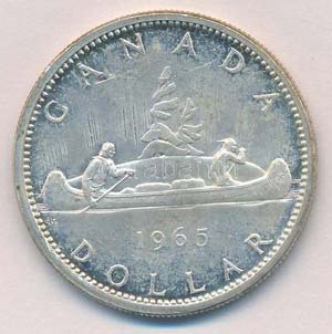 Kanada 1965. 1$ Ag II. Erzsébet lezárt ... 