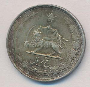 Irán 1944. (1323) 5R Ag T:2 patina
Iran ... 