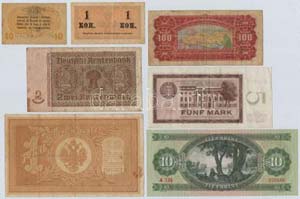 7db-os vegyes külföldi bankjegy tétel, ... 