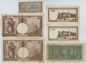 Románia 1941-1966. 6db-os vegyes bankjegy ... 