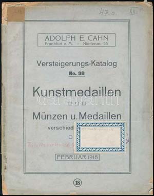 Német Birodalom 1918. Adolph E. Cahn: ... 
