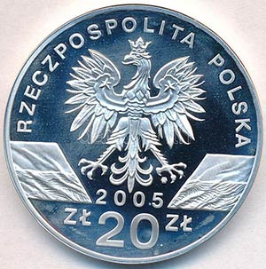 Lengyelország 2005. 20Zl Ag Bagoly - Bubo ... 