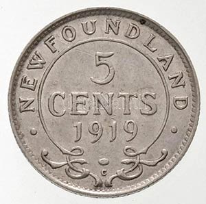 Kanada / Új-Fundland 1919C 5c Ag V. ... 