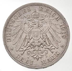Német Államok / Poroszország 1910A 3M Ag ... 