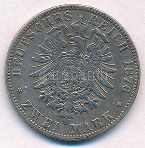 Német Birodalom 1876A 2M Ag I. Vilmos T:3 ... 