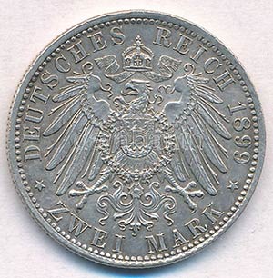 Német Birodalom / Bajorország 1889D 2M Ag ... 