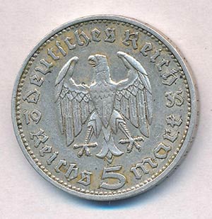 Német Harmadik Birodalom 1935J 5M Ag ... 
