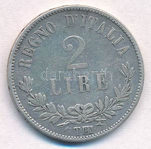 Olaszország 1863T BN 2L Ag II. Viktor ... 