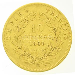 Franciaország 1860BB 10Fr Au III. ... 