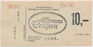 1980. Pannonia Coupon - ... 