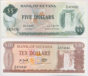 Guyana 1989. 5$ + ~1992. ... 