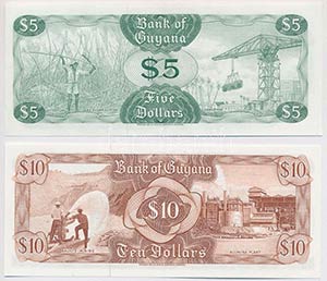 Guyana 1989. 5$ + ~1992. 10$ T:I
Guyana ... 