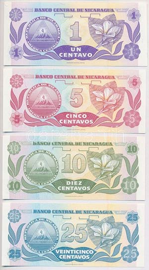 Nicaragua 1991. 1c + 5c + 10c + 25c T:I ... 