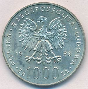 Lengyelország 1983. 1000Zl Ag II.János ... 