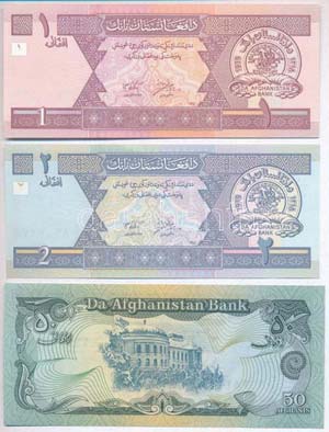Afganisztán 1979. 50A + 1991. 1000A + 1993. ... 