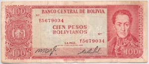 Bolívia 1962. 100P ... 