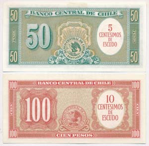 Chile 1960-1961. 50P 5 CENTESIMOS  ... 