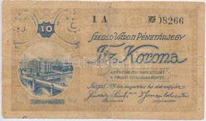Szeged 1919.08.01. 10K Városi ... 