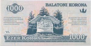 2012. 1000K Balatoni Korona, helyi pénz ... 