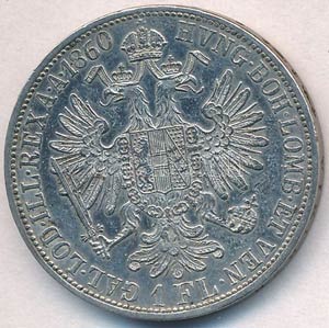 Ausztria 1860A 1Fl Ag Ferenc József T:2 ... 