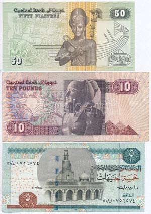 Egyiptom 5db-os bankjegy ... 