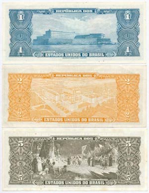 Brazília 1955-1967. 6xklf bankjegy, az 50C ... 