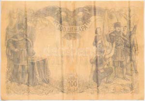 Szerbia 1876. 100D replika T:I-
Serbia 1876. ... 