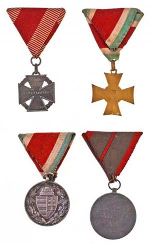 4db klf magyar kitüntetés, közte 1916. ... 
