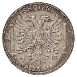 Albánia / Olasz megszállás 1939R 5L Ag ... 