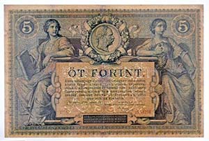 1881. 5Ft / 5G Osztrák-Magyar Bank piros ... 