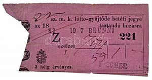 1882.(?) 22. sz. m. k. lotto-gyüjtöde ... 