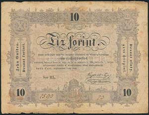 1848. 10Ft Kossuth Bankó T:III,III-
Adamo ... 