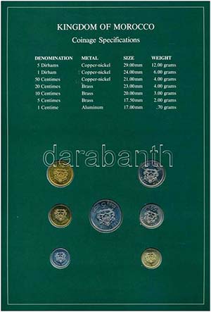 Marokkó 1974-1980. 1c-5D (7xklf), Coin ... 