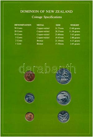 Új-Zéland 1980-1982. 1c-50c (6xklf), Coin ... 
