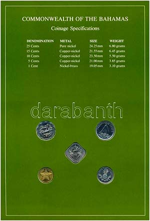 Bahamák 1969-1984. 1c-15c (5xklf), Coin ... 