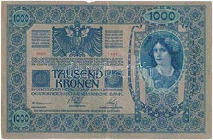 1902. 1000K csehszlovák bélyeggel T:III ... 
