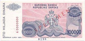 Bosznia-Hercegovina 1993. 100.000D ... 