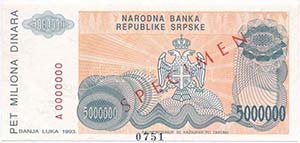 Bosznia-Hercegovina 1993. 5.000.000D ... 