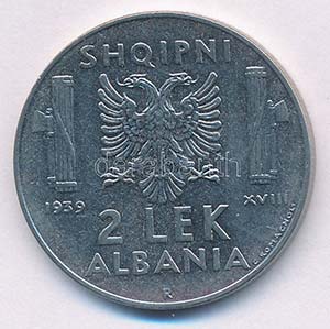 Albánia / Olasz megszállás 1939R 2L acél ... 