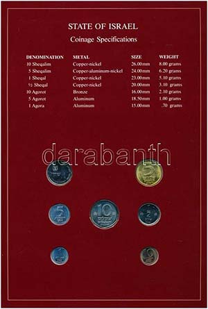 Izrael ~1983. 1a-10Sh (7xklf), Coin Sets of ... 
